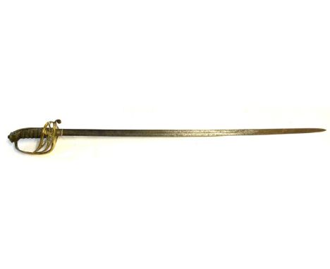 A Victorian 1845 Pattern West York Militia Infantry Officer's Sword, with 81.5 cm single fullered blade by Marshall & Co., Lo