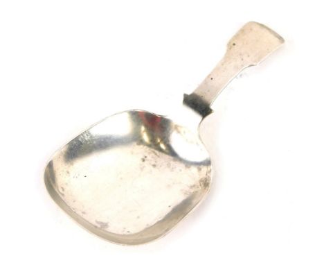 A George IV silver caddy spoon, by George Knight, Fiddle pattern, 8cm long.