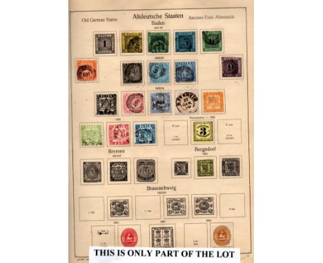  German States 1851-1920 Collection on vintage printed leaves, a good depth of material including smaller states from imperf 