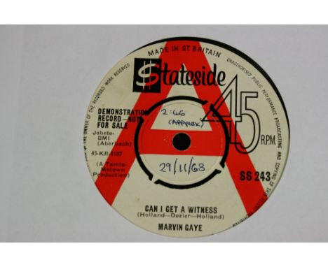 MARVIN GAYE - Can I Get A Witness demonstration 7" single, issued on the red/white Stateside label. The record is in VG condi