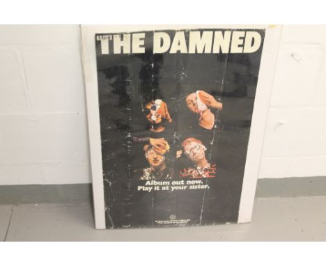 THE DAMNED - original 1977 promo poster for the "Damned Damned Damned" LP.  From lead guitarist Brian James' personal collect