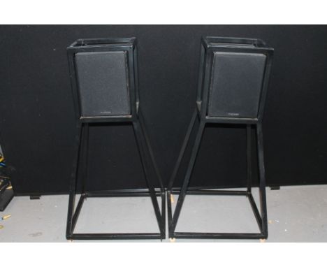 SPEAKERS - pair of Wharfedale Diamond II speakers on speaker stands.