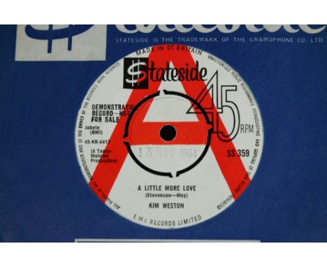 KIM WESTON - Super scarce copy of A Little More Love - original demonstration 7" single issued on the red/white Stateside lab