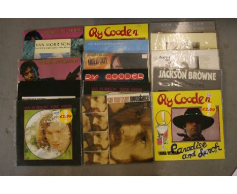 MALE SINGER/SONGWRITERS - Collection of 18 x LP's featuring albums by the likes of Van Morrison, Ry Cooder, Jackson Browne an