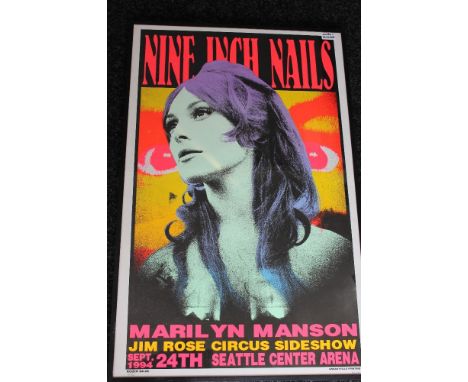 FRANK KOZIK - Signed and limited edition 1st print poster no. 515/600 for MARILYN MANSON & NINE INCH NAILS in SEATTLE 1994 wi
