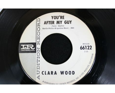 CLARA WOOD - Sought after "audition" 7" single You're After My Guy b/w Old And Grey issued on Imperial in 1965. The record is