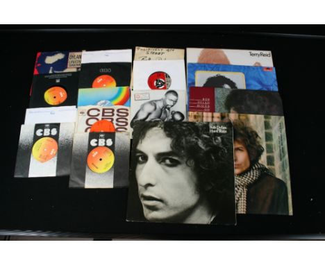 BOB DYLAN/TERRY REID - Lovely collection of 5 x LP's and 13 x 7" singles. LP's to include Blonde On Blonde (CBS 66012 A3/B1 -