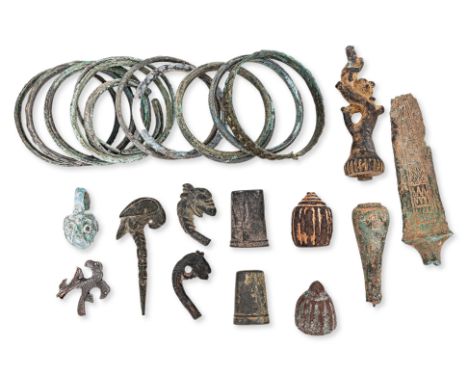 A GROUP OF SOUTHEAST ASIAN JEWELLERY AND BRONZE OBJECTS
Mostly circa 10th-12th century, a Vietnamese Champa filigree decorate