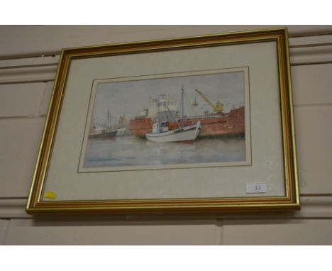 A framed and glazed watercolour study, signed Stuart Beck depicting Poole Harbour 