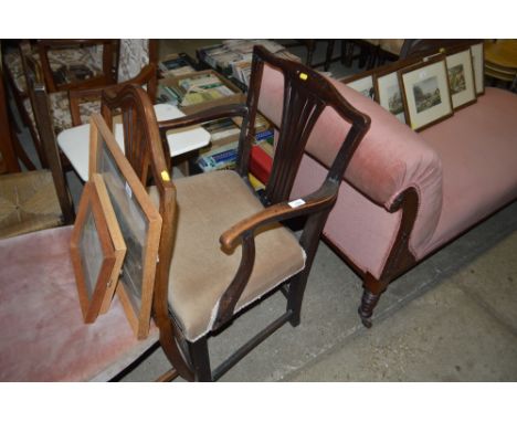 An antique elm county Chippendale style carver chair 