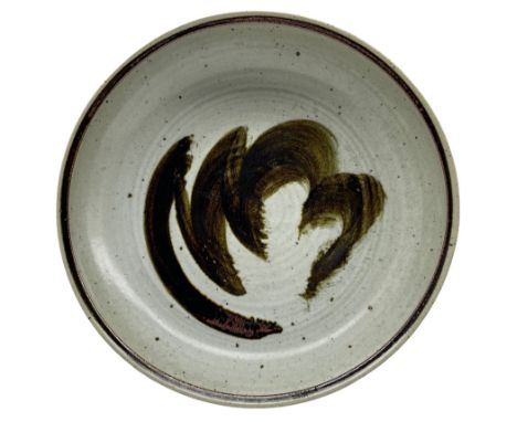 David Lloyd Jones (British 1928-1994): Large 1960s studio pottery bowl with stylized glaze, double mark, D40cmCondition Repor
