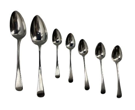 Five George III silver teaspoons London 1813 Maker Peter and William Bateman, George III silver table spoon London 1810 and o