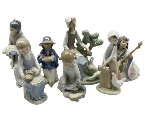 Six Nao figures including 'Oriental Song' no. 1271, various other models and one other similar figure (7)