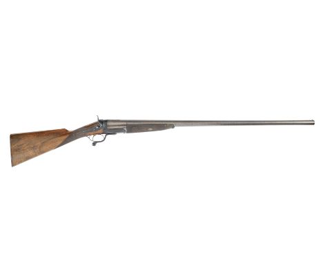 A 4-bore single-barrelled hammer wild-fowling gun by R. S. Garden, no. 19562Jones patent rotary-underlever, the re-blued acti