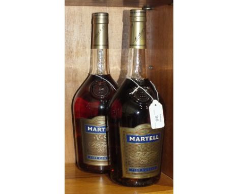 Two bottles of Martell VS Fine Cognac, 1L, 40% vol, (2).