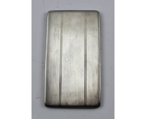 A SILVER CIGARETTE CASE, having engine turned decoration, Birmingham 1938, 227g. 