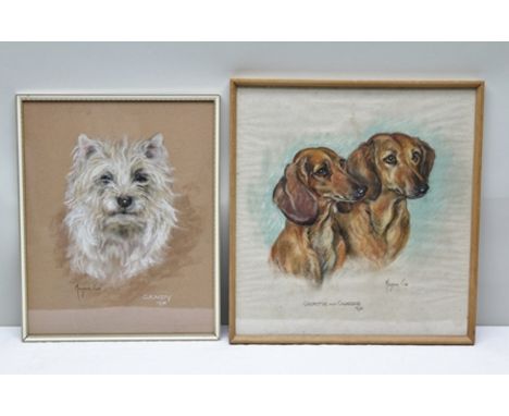 MARJORIE COX A portrait study of a Cairn Terrier, a Pastel, signed, titled and dated 1972, 41.5cm x 32.5cm, and a SIMILAR STU