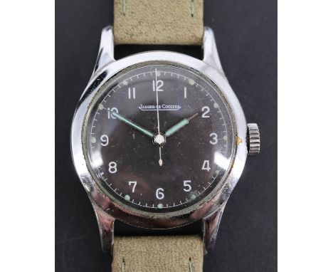 A Second World War RAF Jaeger LeCoultre wristwatch, Air Ministry stores reference 6B/159, having a 470/1 movement (running wh