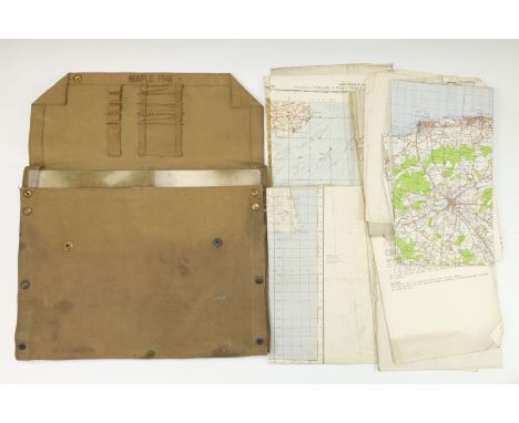 A 1940 British army chart / map board together with related maps of Britain