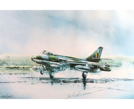 After Michael Rondot "Hawker Hunter", 1980, signed limited edition giclee print, one of 100 bearing signatures of the artist 