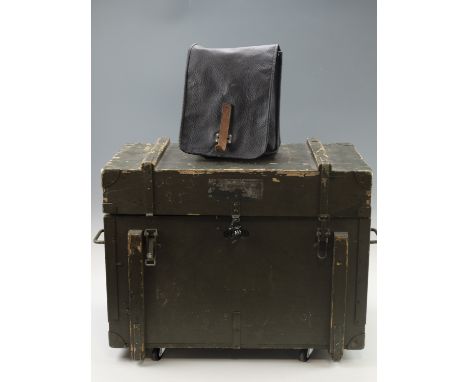 A Soviet Bloc era Polish army R-105 radio transceiver, in transit case with accessories
