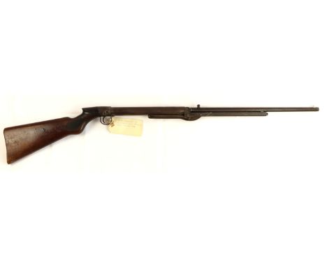 A vintage BSA improved model .22 air rifle, button release under-lever spring and piston with a rotating breech, serial numbe