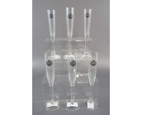 A set of six vintage Smirnoff Vodka glasses, 18.5 cm