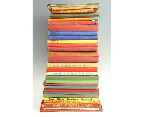 A large quantity of vintage children's annuals and book including "Superman Adventure Book", "The Monster Rupert", "The Dandy