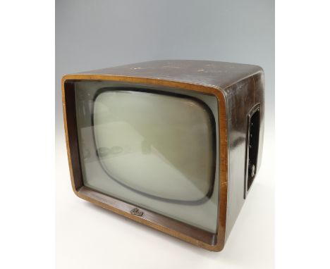 A 1950s Marconiphone television, model no VT 157 with laminated case and Bakelite fittings, 48 cm x 41 cm x 43 cm overall