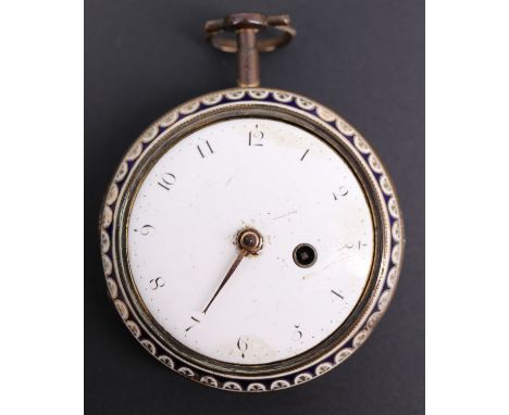 A George III verge pocket watch by Edward Steel(e) of Whitehaven, the movement having square baluster pillars and engraved Ed