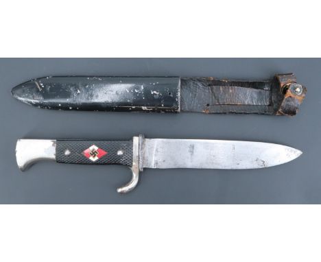 A German Third Reich Hitler Youth knife, (scabbard a/f)