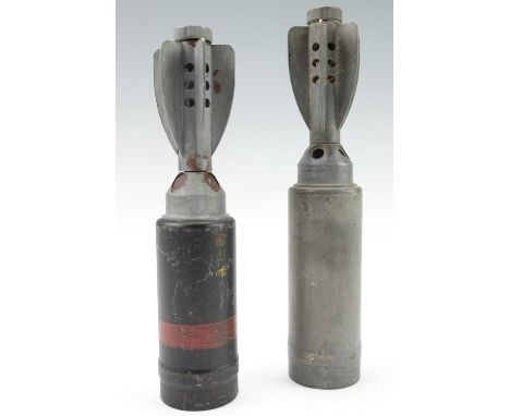 Two inert 1941 dated British army 2-inch mortar rounds