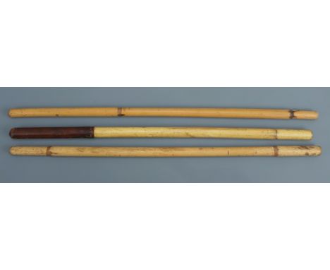 Three British army swagger canes, Great War - Second World War, longest 61 cm