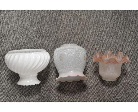 Three early 20th century glass light or lamp shades.