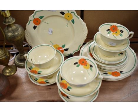 An Art Deco design Royal Venton part tea service.