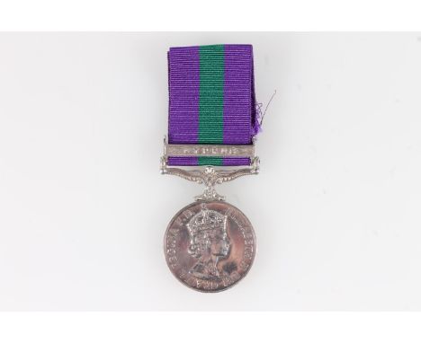 Medal of 23146886 Corporal K R Ingram of the Royal Army Ordnance Corps comprising Elizabeth II general service medal with'CYP