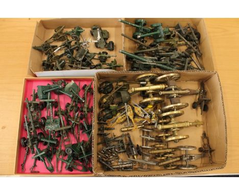 Large collection of diecast field guns and cannon including Dinky, Britains etc.