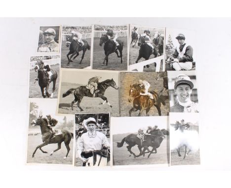 Ephemera collection held over three box files to include a large collection of 1960s Press Agency photographs of jockeys and 