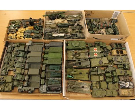 Over 90 Dinky and other diecast military model vehicles to include 677 Armoured Command Vehicle, 622 10 ton Army Truck, 621 3