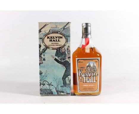 KELVIN HALL blended Scotch whisky, bottled by George Malloch of Dowans Hotel Aberlour to commemorate the 1985 Silver Broom (M