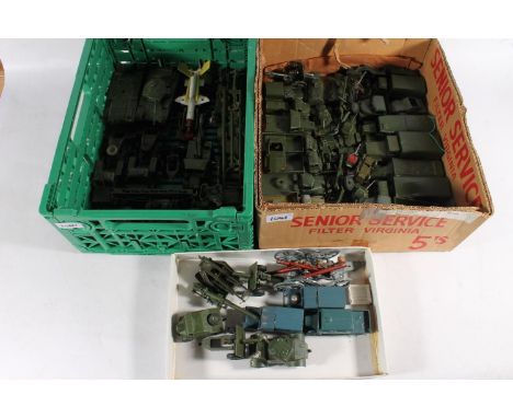 Collection of around 50 diecast army vehicles and models to include Dinky, Corgi and Lonestar, models include tank transporte