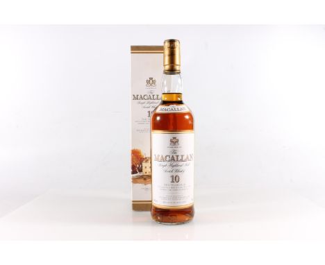 MACALLAN 10-year-old single malt Scotch whisky, old style cream and gilt label, 40% abv., 70cl, boxed.