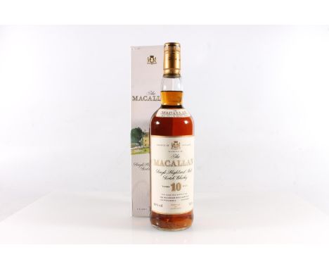 MACALLAN 10-year-old single malt Scotch whisky, old style ribbed cream and gilt label, 40% abv. 70cl, boxed.
