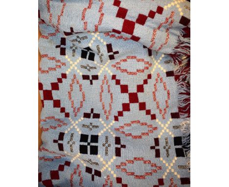 Textiles - Welsh tapestry woollen blanket; another similar (2)