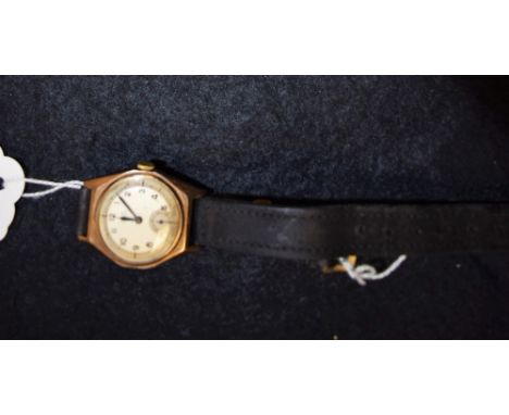 A vintage 9ct gent's wristwatch