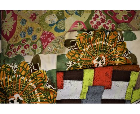 Textiles - retro fabrics including Sanderson Pashonata; 1950s abstract and barkcloth 