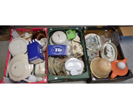 Ceramics and Glass - a Crown Devon butter dish; others similar; other tableware including Staffordshire pottery cheese dishes