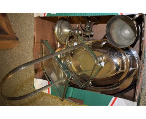 Silver Plate - an epergne, a cake stand, entree dishes, cup, etc.