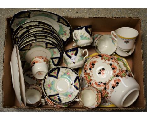 Ceramics - a Royal Albert tea service, floral pattern, comprising six cups, ten saucers, ten side plates, two bread and butte