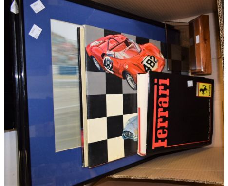 Automobilia - Le Ferrari, Gianni Rogliatti, Automobile Club d'Italia, hardback book; another, Ferrari, Hans Tanner; press pho